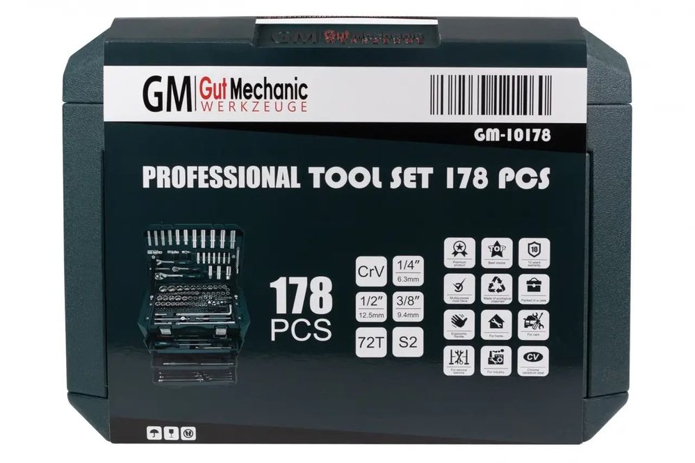 Набір інструментів GUT MECHANIC 178 шт GM10178 для авто та СТО кейс