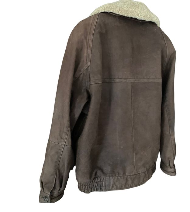 Casaco de couro, design International Group, motard Castanho