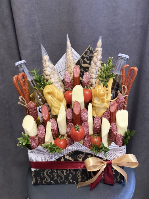 Мʼясні букети для чоловіків, пивні букети, чоловічі букети