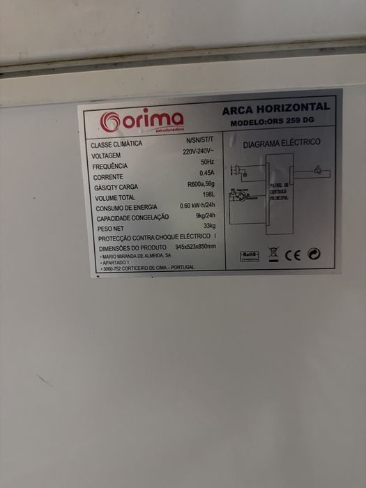 Arca congeladora horizontal Orima