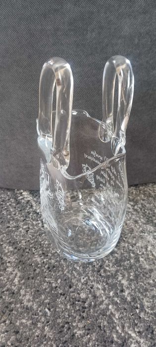 Szklany koszyk 80 urodziny z dedykacją