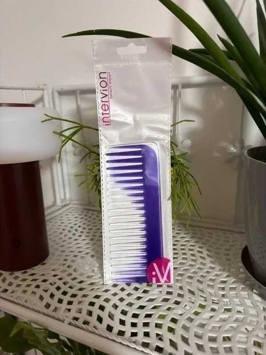 Grzebień do włosów szeroki półprzezroczysty fioletowy