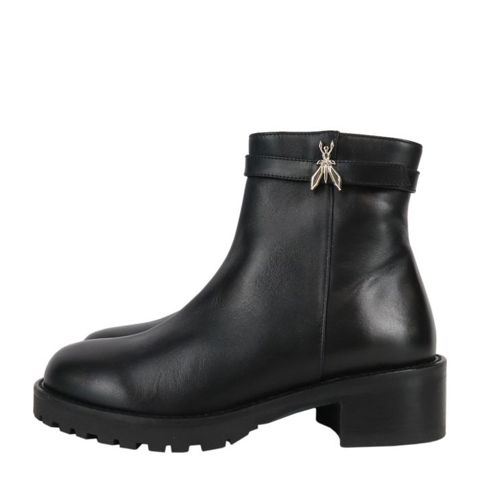 Patrizia Pepe Buty damskie Botki Rozmiar 35 Czarne skórzane botki SCH2599