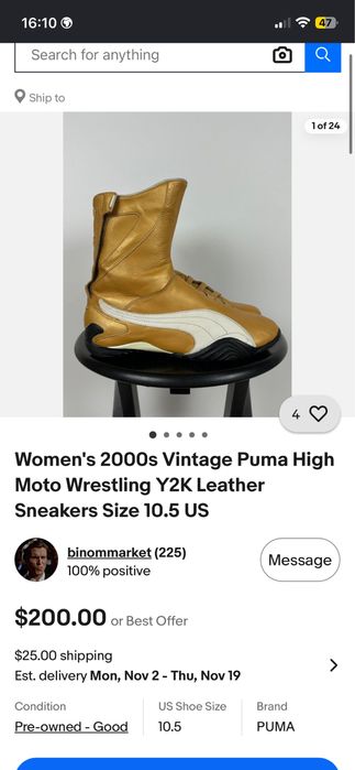 Вінтажні puma moto high