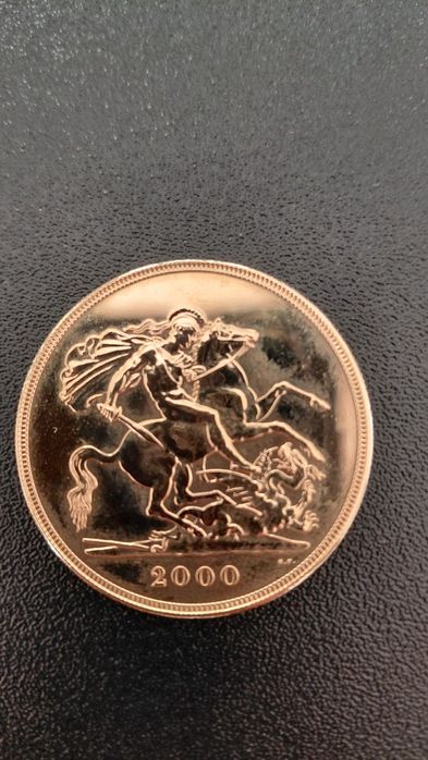 Moeda Ouro 5 Libras Ano 2000