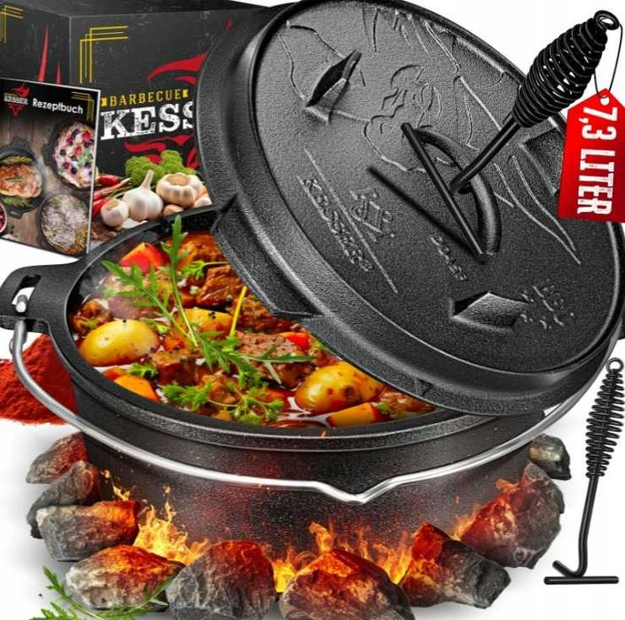 Kociołek stojący KESSER 7,3 l pokrywa uchwyt (266)