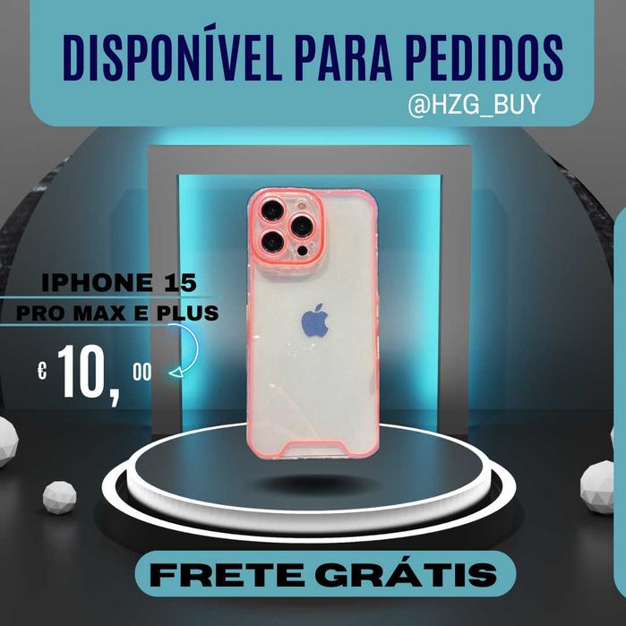 Capa para Iphone 15 pro max e plus fluorescente - FRETE GRATIS