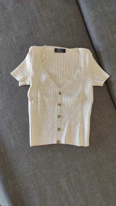 T-shirt malha canelada XS Usado uma vez