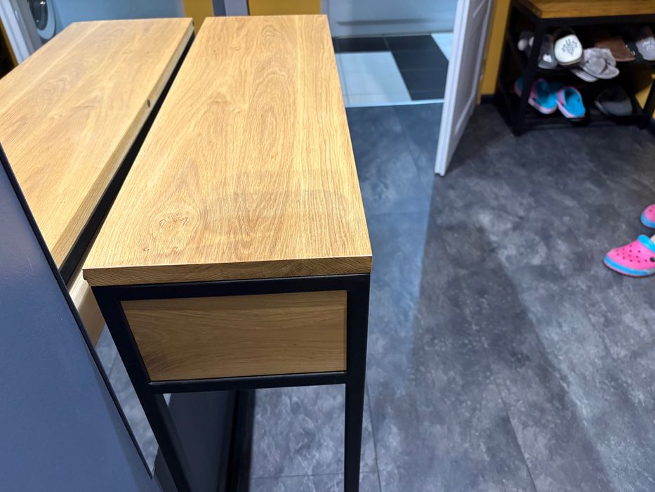 Konsola czarna, dębowa