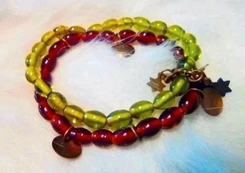 2 w 1 Bransoleta szklane koraliki + metal Boho hippie orient