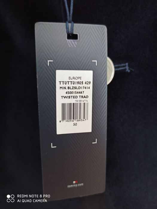 Tommy Hilfiger roz.50 Slim Fit Nowa! Oryginalna! Aksamit! 100% bawełna