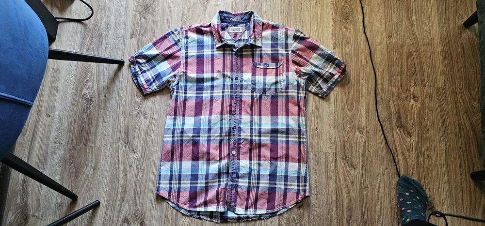 Tommy Hilfiger męska koszula rozmiar L 100% bawełny krótki rękaw