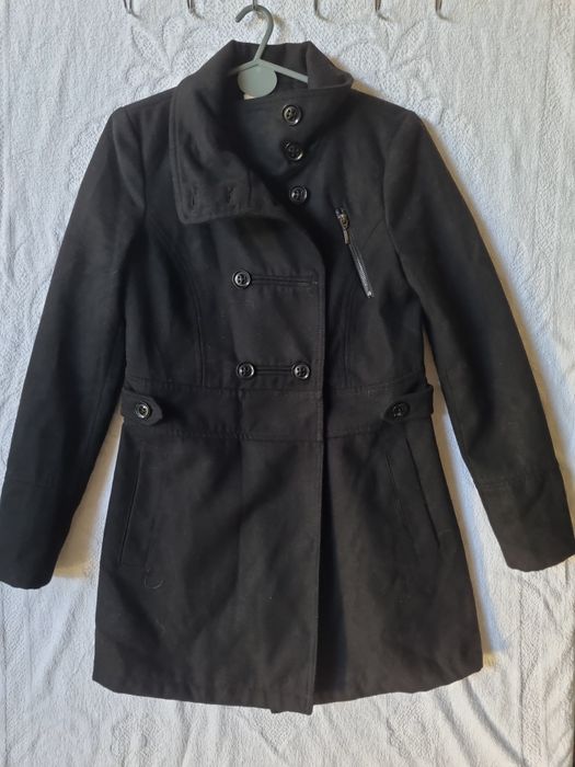 Sobretudo preto de mulher Pull&Bear TM M  ST 025