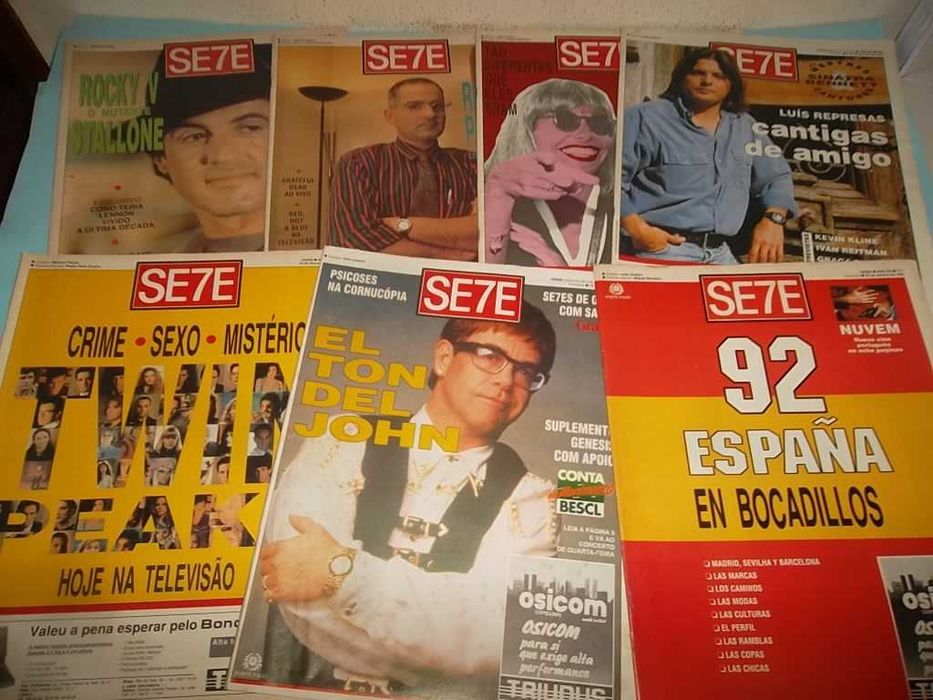 Jornal semanário SE7E , lote 27 jornais dos anos 80/90.