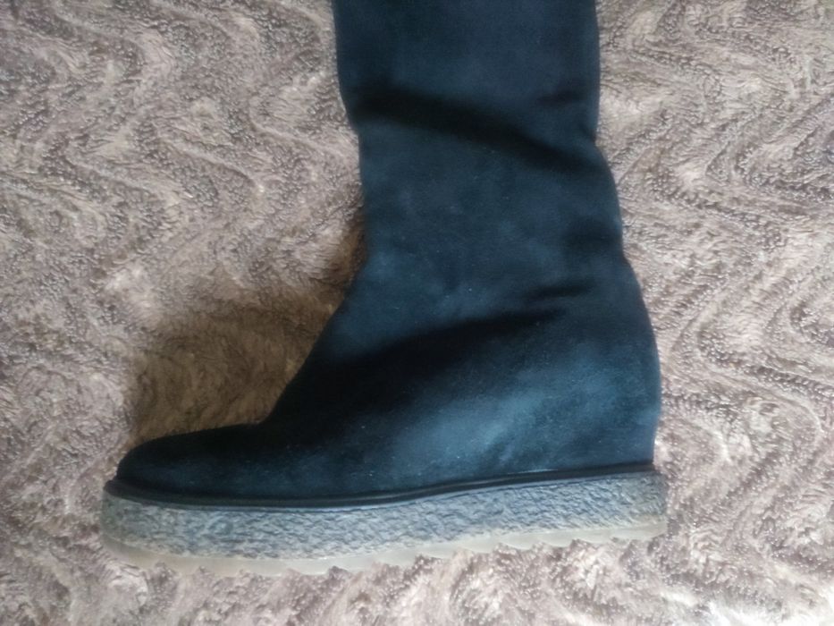 Сапоги женские замшевые