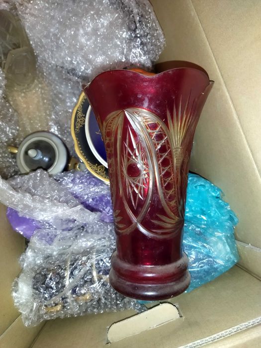 Ваза красное стекло СССР