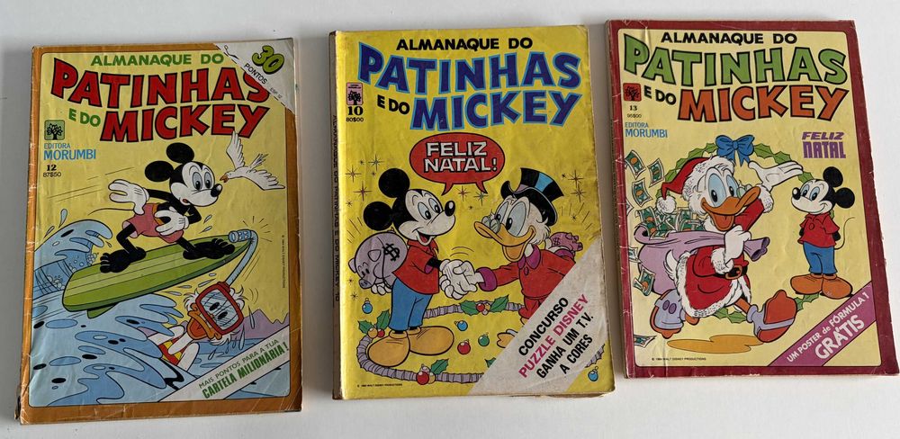 Lote 3 Revistas Almanaque Patinhas e Mickey Morumbi Anos 80