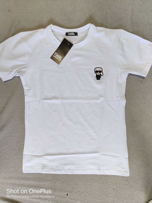 Koszulka męska Karl Lagerfeld Shirt maly znaczek Premium biała
