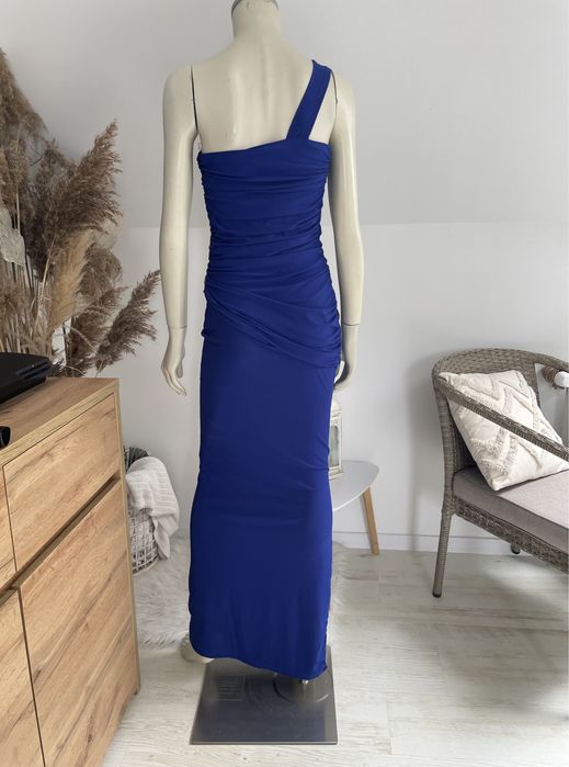 Piękna sukienka chabrowa ciemnoniebieska rozmiar S/M