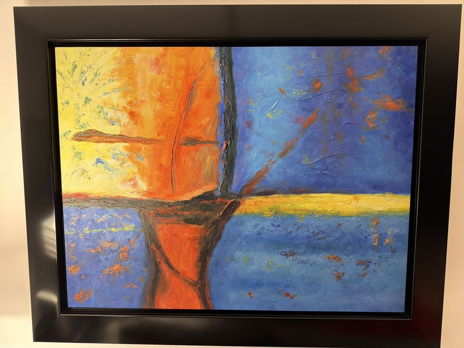 Quadro - pintura a oleo com moldura