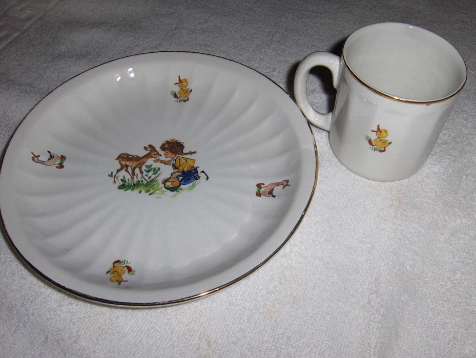 Conjuntos de refeição de criança em loiça - Prato e caneca