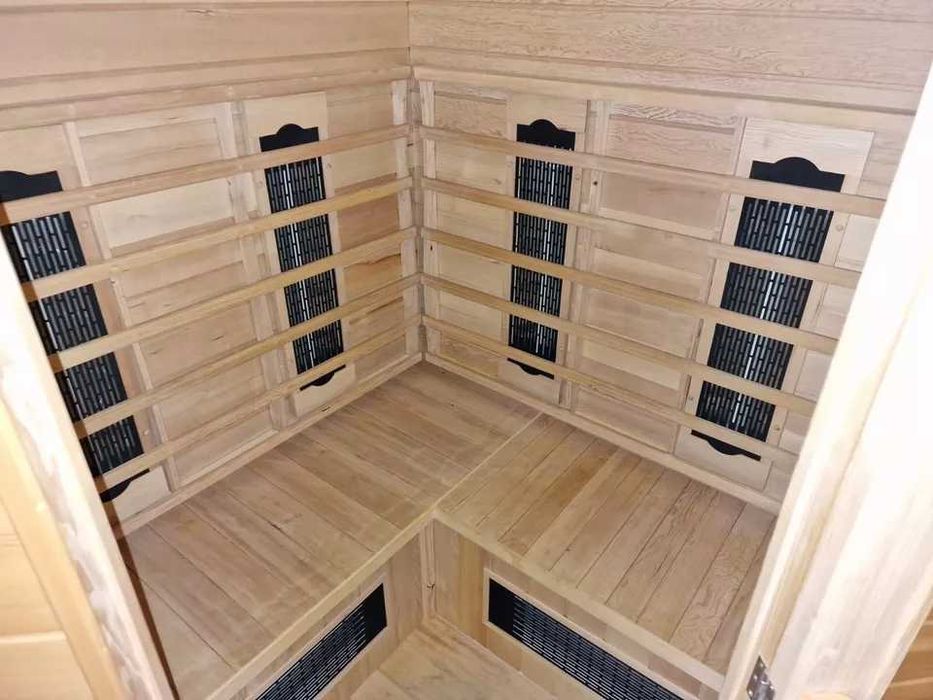 Sauna infrared narożna Kabina fińska piec HARVIA 2w1 4 osobo radio led