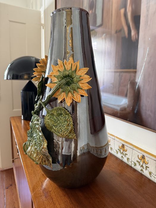 Bordallo Pinheiro  | Jarrão com Girassóis | Peça rara e descontinuada
