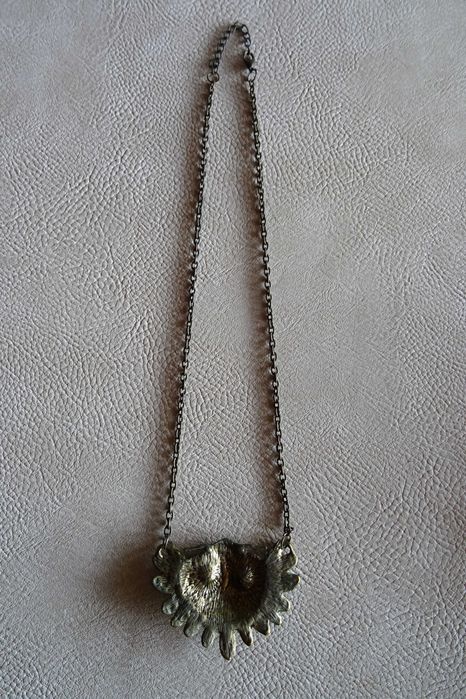 Naszyjnik głowa sowy steampunk antyczny mosiądz
