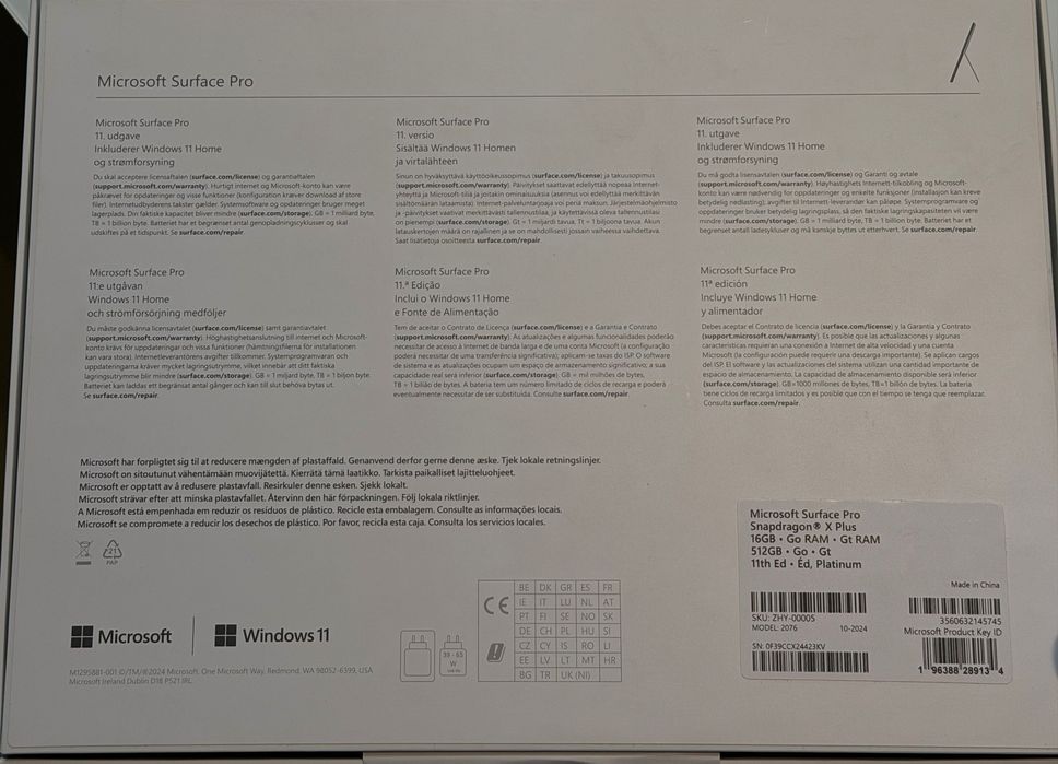 Microsoft Surface Pro 11 – 16GB / 512GB – Como Novo!