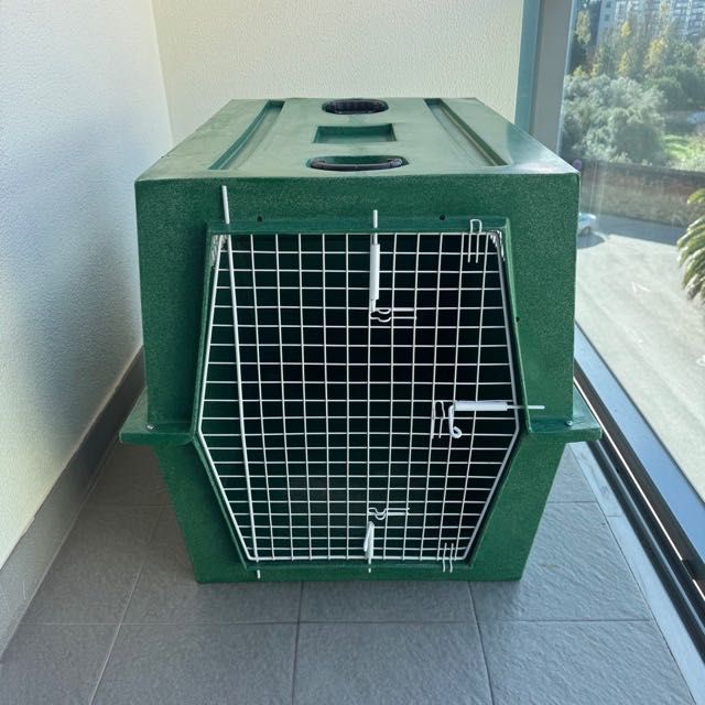 Caixa de transporte nº 7 para cão – usada 1 vez (Brasil–Portugal)