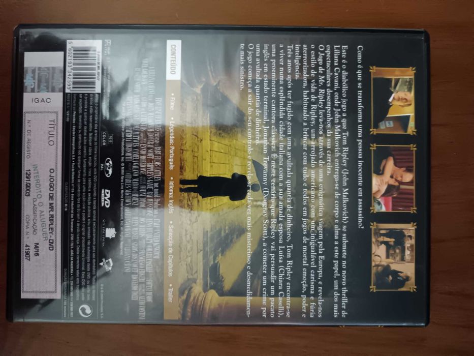 filme dvd original - o jogo de mr ripley