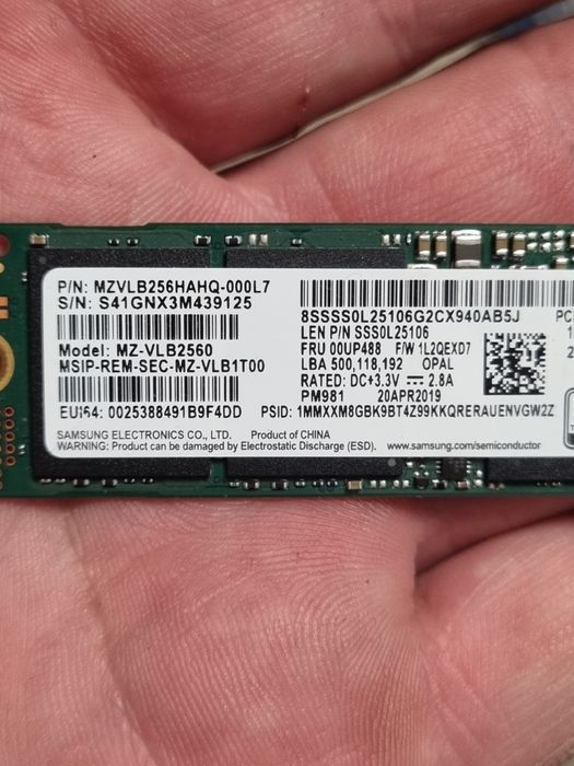 SSD M2 256GB .samsung PM 981