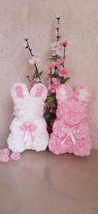 Заяц из роз, ПОДАРУНОК 30 см. подарок для девушки подарунок 2026