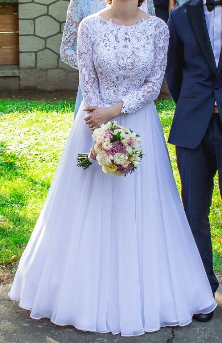 Biała suknia ślubna boho jak nowa !!!