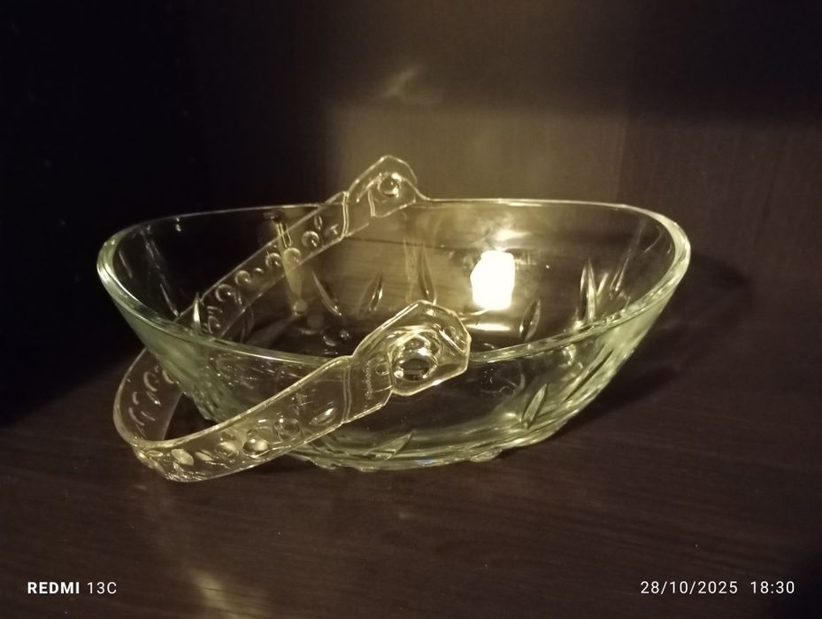 Cesta/fruteira de vidro