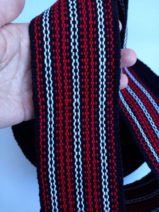 Крайка, пояс тканий червоний, на метраж, ширина 7 см