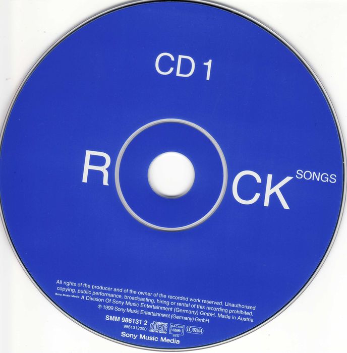 Rock songs. 2 x CD Фірмові CD фирменные