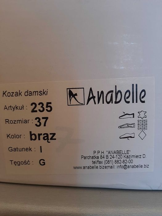 Kozaki damskie Anabelle rozmiar 37
