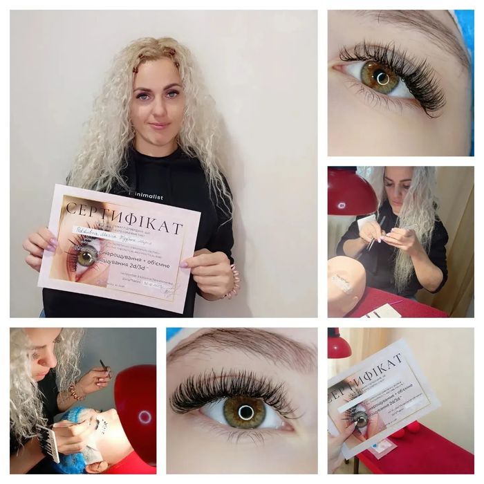 Навчання по нарощенню вій, обучение базовый курс по наращиванию ресниц