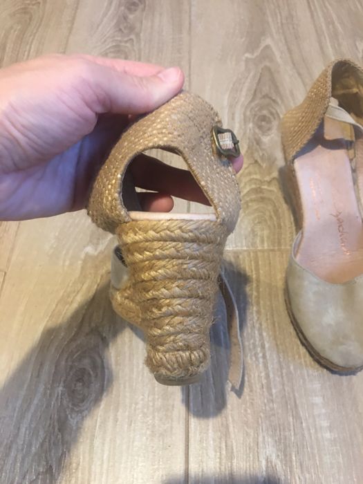 Espadryle zamszowe beżowe 38