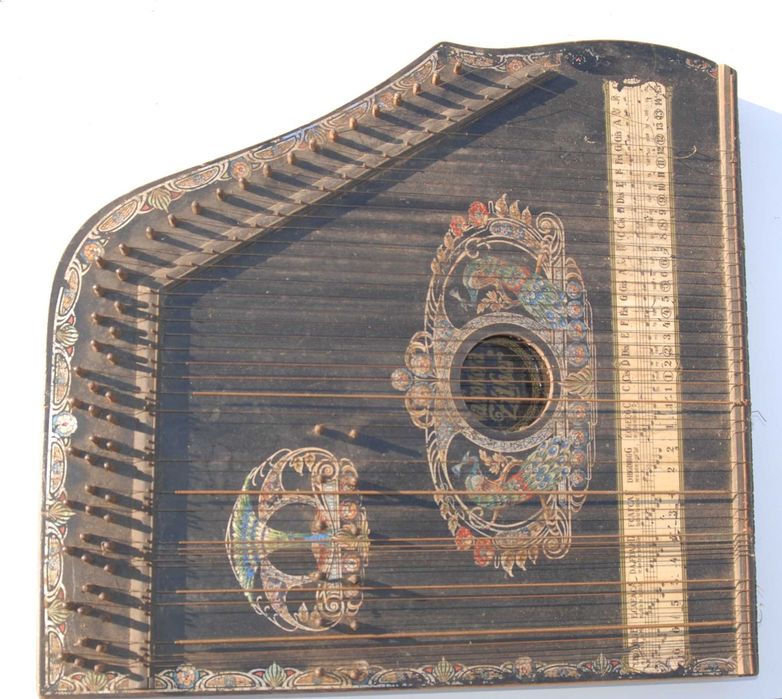 Stary instrument strunowy cytra z przełomu wieku 18/19 unikat antyk