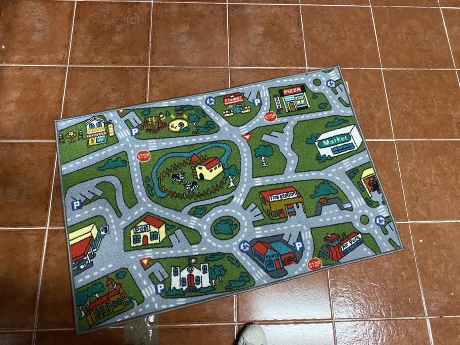 Tapete para quarto de crianca (menino/menina) cidade estrada