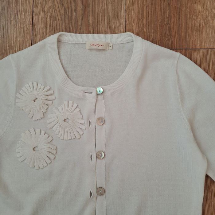 Biały kardigan sweter damski M