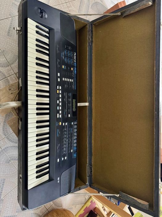 Roland E-56 com fligthcase e suporte