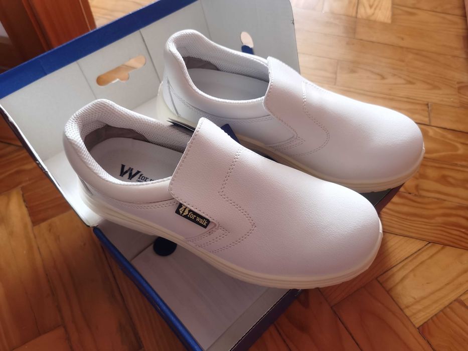 Sapatos trabalho - proteção S2 - Brancos - tamanho 41 - NOVOS