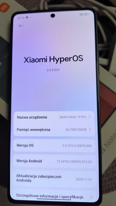 Xiaomi Redmi Note 13 Pro 8GB RAM / 256 GB ROM komplet Gwarancja