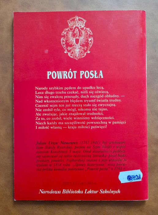 Powrót posła Julian Ursyn Niemcewicz Siedmioróg