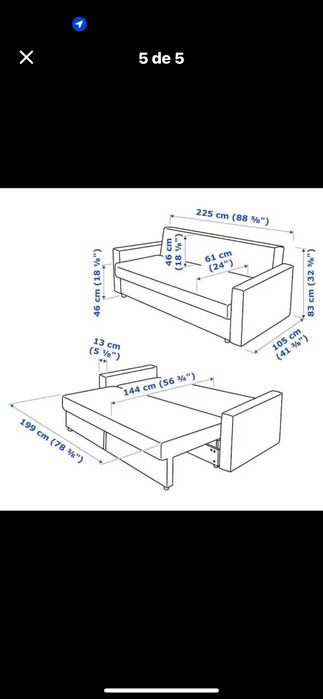 Sofa ikea para 3 lugares que faz de sofa cama