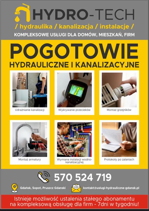 HYDRO TECH | Usługi Hydrauliczne Gdańsk | Pogotowie 24h | Solidnie