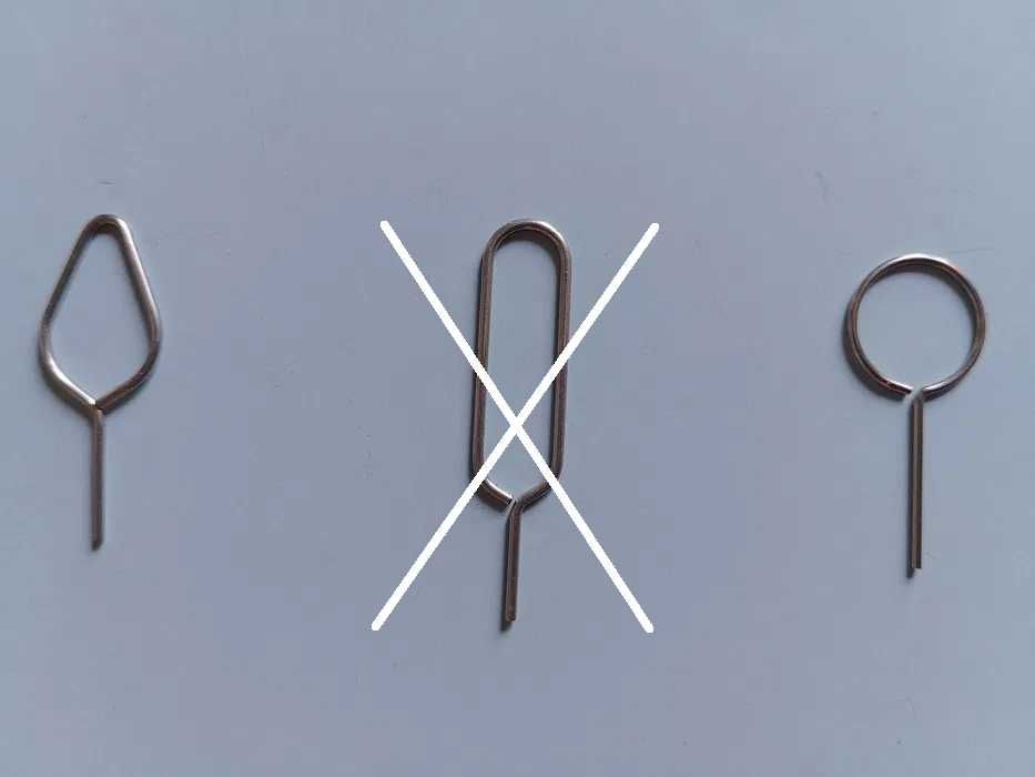 Ключ скрепка для лотка SIM карты. Игла для вытягивания СИМ карты. 2 шт